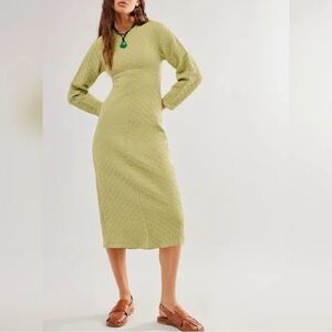 NWT Free People Gabby Green Midi Dress
